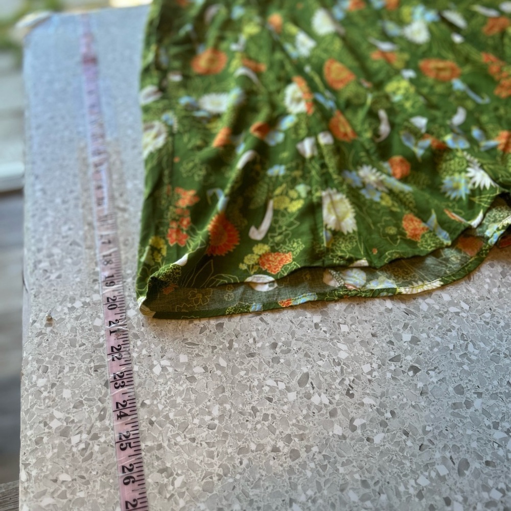 ModCloth Floral Green Skirt Elastic Stretch Waist 1X - Picture 9 of 12